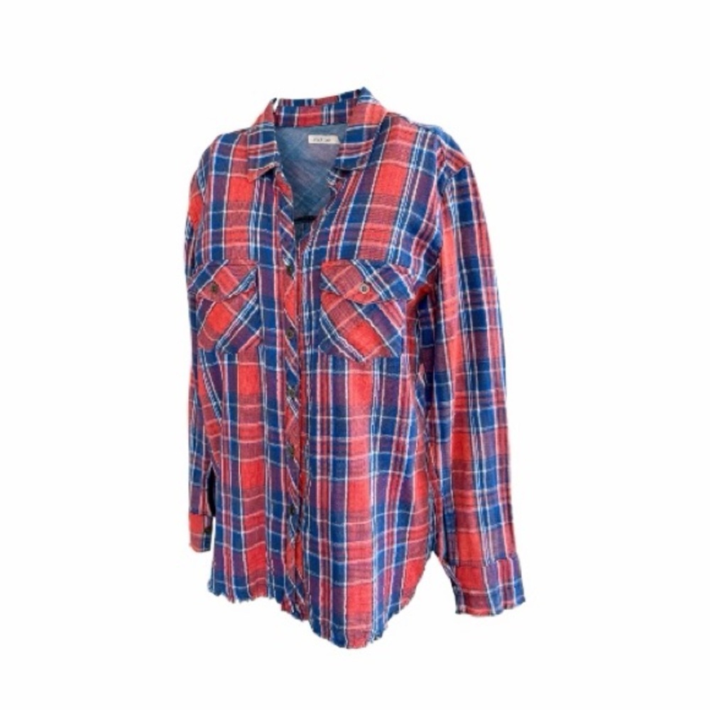 SNEAK PEEK, WOMENS, LONG SLEEVE, WESTERN STYLE PLAID SHIRT. SIZE S